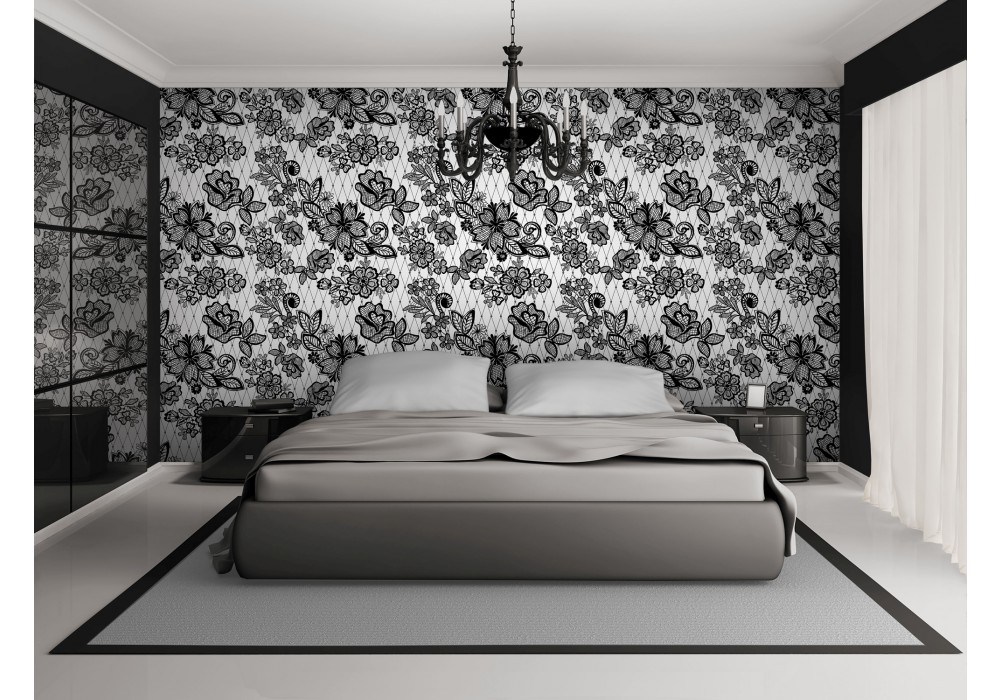 fotobehang bloemen, slaapkamer | grijs | 152,5x104cm | fotobehangart.nl