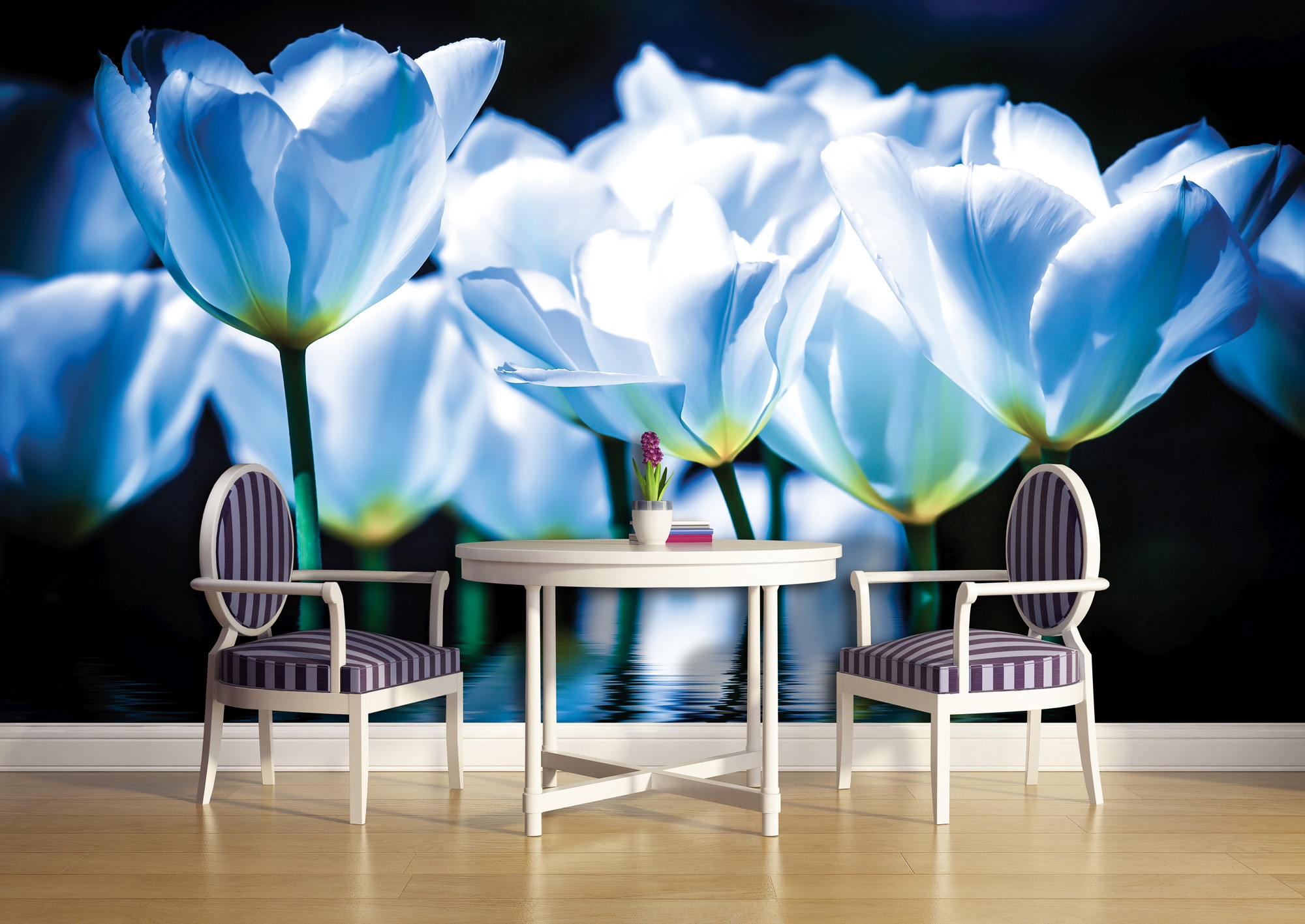 Fotobehang Bloemen, Tulpen | Blauw | 152,5x104cm
