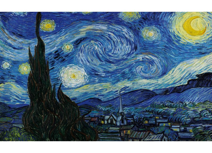 Fotobehang Vlies | Van Gogh | Blauw, Geel | 368x254cm (bxh)