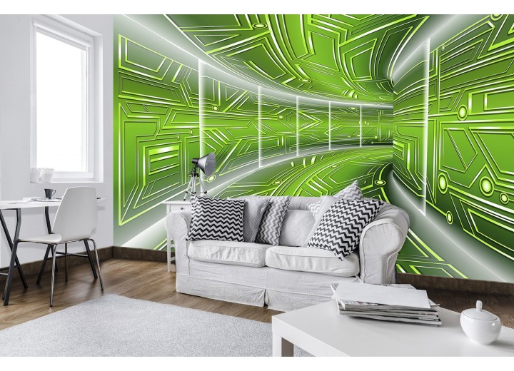 Fotobehang Vlies | Abstract | Groen, Grijs | 368x254cm (bxh)