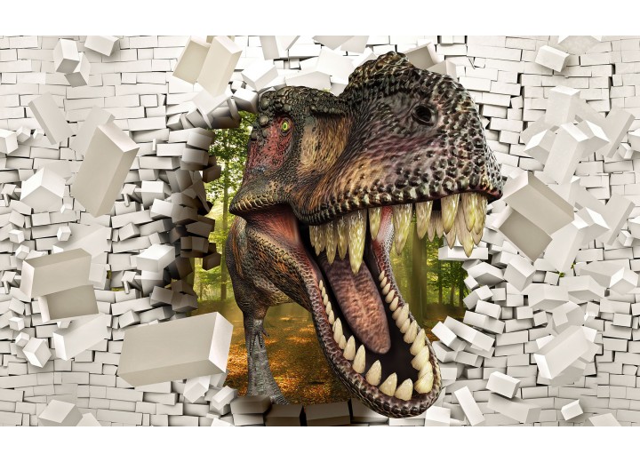 Fotobehang Vlies | 3D, Dinosaurus | Bruin, Wit | 368x254cm (bxh)