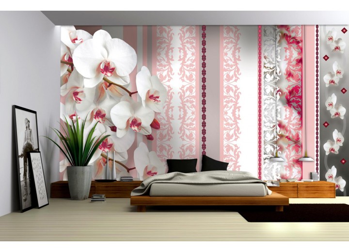 Fotobehang Vlies | Bloemen, Orchideeën | Roze | 368x254cm (bxh)