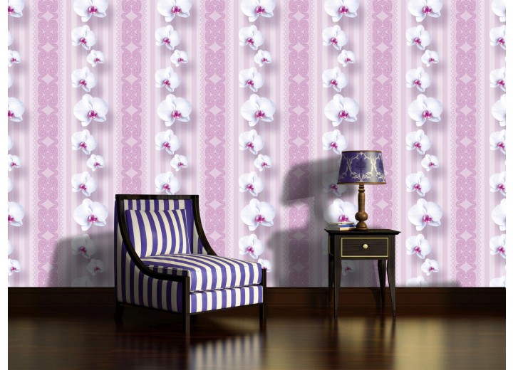 Fotobehang Papier Bloemen, Orchidee | Roze | 254x184cm