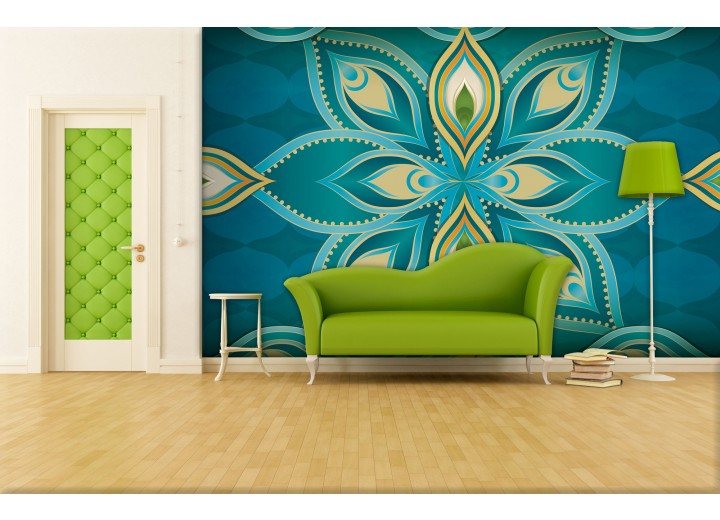 Fotobehang Abstract | Groen, Blauw | 208x146cm