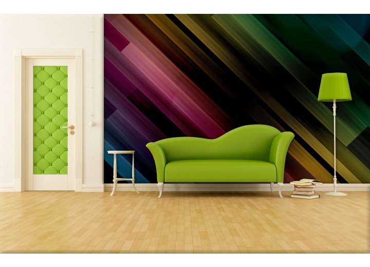 Fotobehang Papier Abstract | Zwart, Groen | 368x254cm