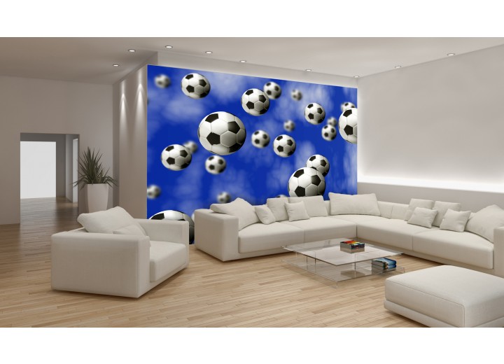 Fotobehang Voetbal | Blauw | 104x70,5cm