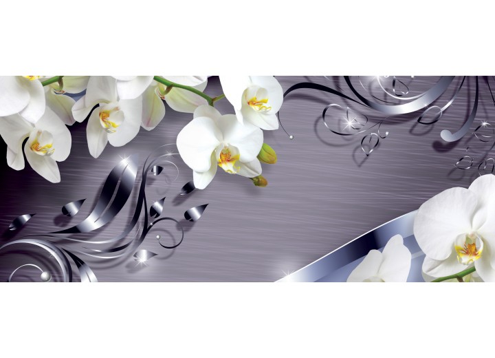 Fotobehang Bloemen, Orchidee | Wit | 250x104cm
