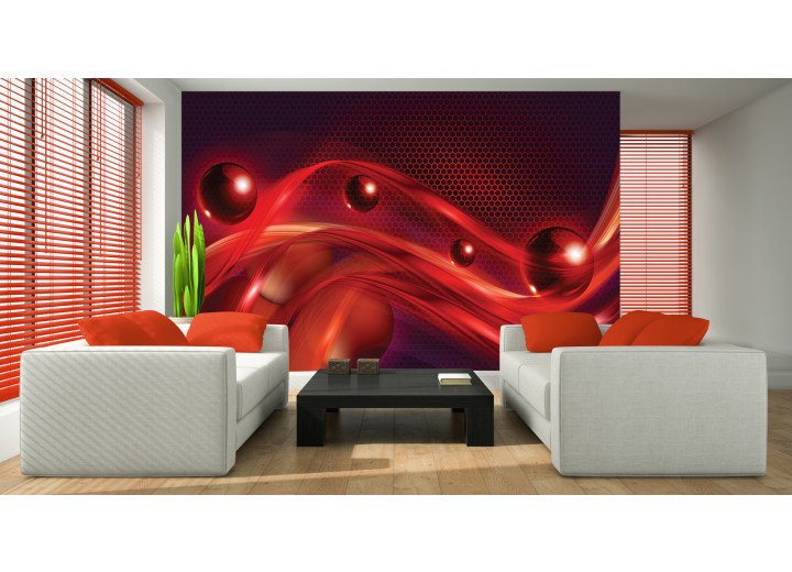 Fotobehang Design | Rood, Zwart | 104x70,5cm