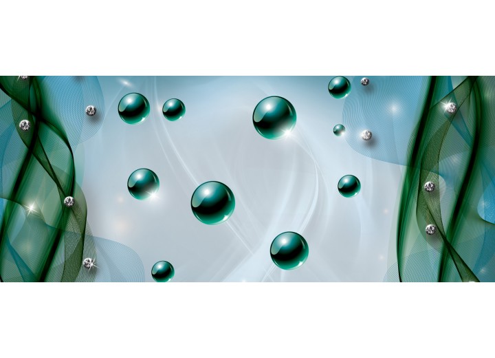 Fotobehang Design | Groen, Blauw | 250x104cm