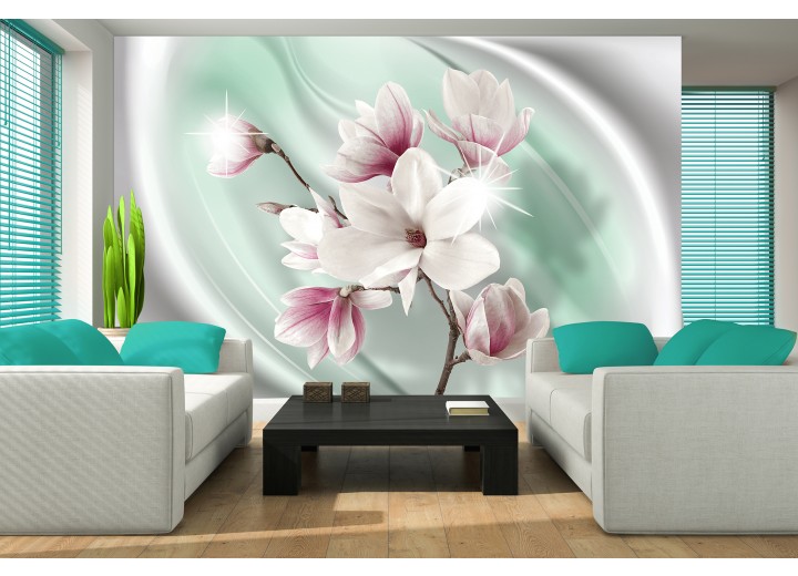 Fotobehang Bloemen, Magnolia | Roze | 152,5x104cm