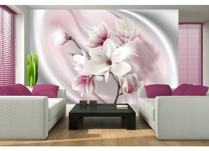 Fotobehang Vlies | Bloemen, Magnolia | Roze | 368x254cm (bxh)