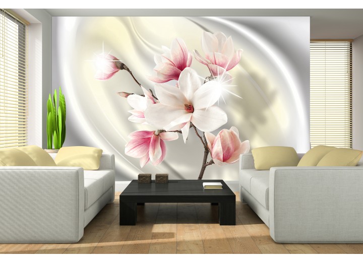 Fotobehang Bloemen, Magnolia | Roze | 152,5x104cm
