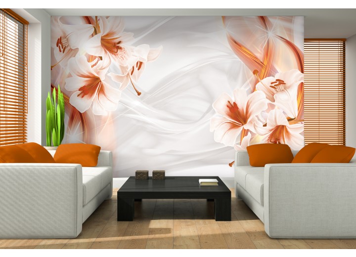 Fotobehang Bloemen, Modern | Oranje | 104x70,5cm