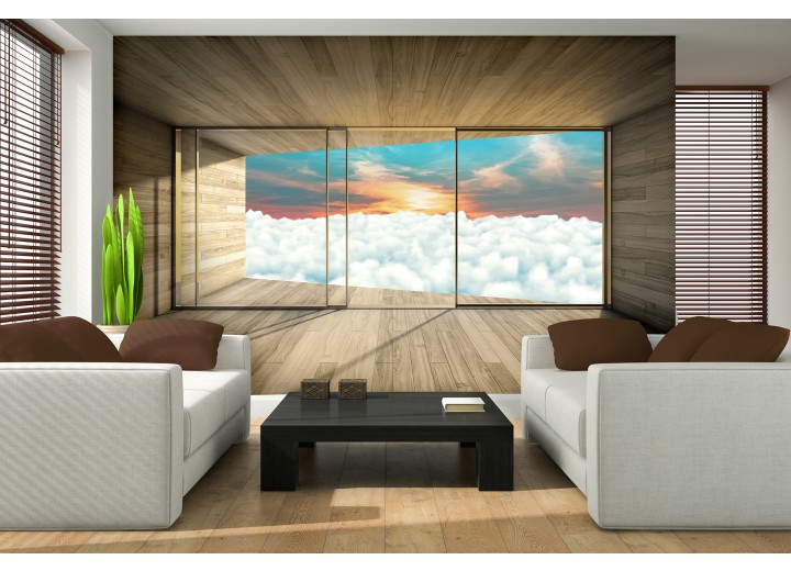 Fotobehang Wolken, Modern | Blauw | 104x70,5cm