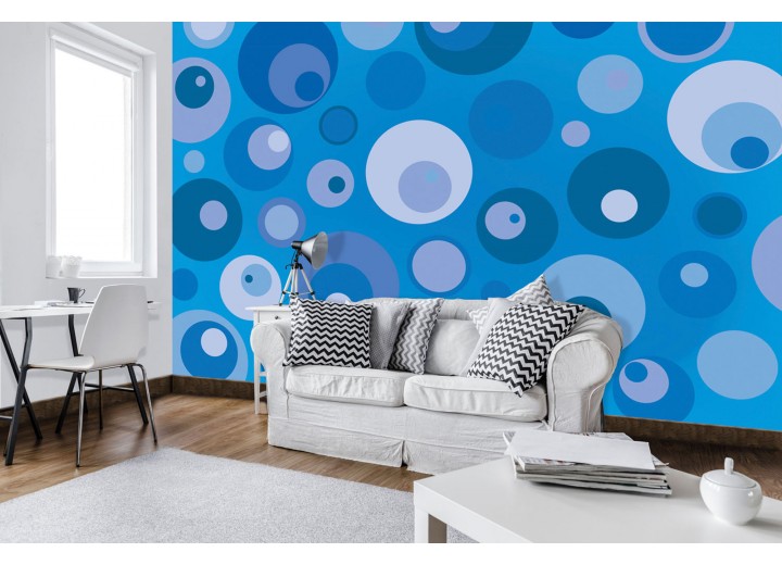 Fotobehang Vlies | Design | Blauw, Grijs | 368x254cm (bxh)