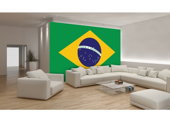 Fotobehang Vlag | Groen, Geel | 104x70,5cm