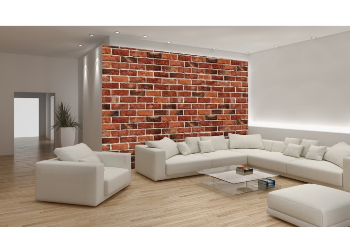 Fotobehang Brick | Rood, Bruin | 312x219cm