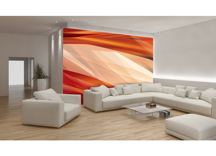 Fotobehang Abstract | Crème, Oranje | 208x146cm