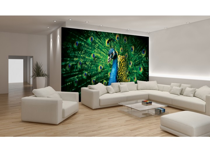 Fotobehang Pauw | Groen | 152,5x104cm