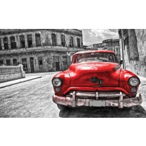 Fotobehang Papier Oldtimer, Auto | Grijs, Rood | 368x254cm