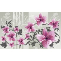 Fotobehang Bloemen | Roze, Grijs | 152,5x104cm