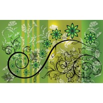 Fotobehang Papier Bloemen | Groen, Geel | 254x184cm