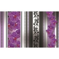 Fotobehang Papier Bloemen, Orchidee | Paars, Grijs | 254x184cm