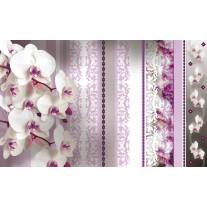 Fotobehang Papier Bloemen, Orchideeën | Paars | 254x184cm