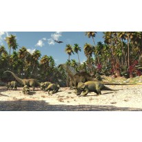 Fotobehang Jungle, Dinosaurussen | Groen | 152,5x104cm