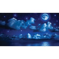 Fotobehang Papier Nacht | Blauw | 254x184cm