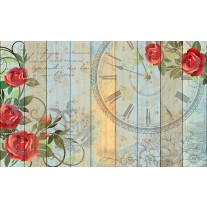Fotobehang Hout, Bloemen | Rood | 152,5x104cm
