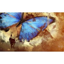 Fotobehang Papier Vlinder, Abstract | Blauw | 254x184cm
