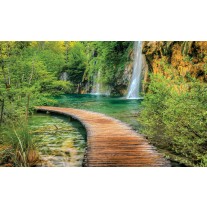 Fotobehang Natuur, Waterval | Groen | 152,5x104cm
