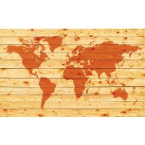 Fotobehang Papier Wereldkaart | Oranje | 254x184cm