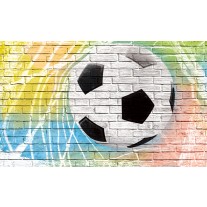 Fotobehang Papier Voetbal, Muur | Geel | 254x184cm
