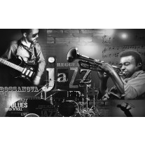 Fotobehang Papier Muziek, Jazz | Zwart, Wit | 254x184cm