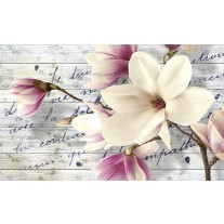 Fotobehang Papier Bloemen, Magnolia | Crème | 254x184cm
