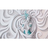Fotobehang Papier 3D, Modern | Turquoise | 368x254cm