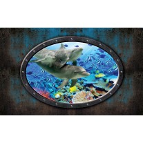 Fotobehang Dolfijnen | Blauw | 152,5x104cm
