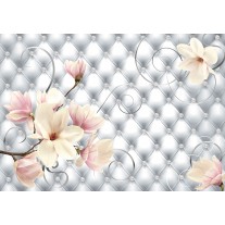 Fotobehang Papier Magnolia, Modern | Zilver | 254x184cm