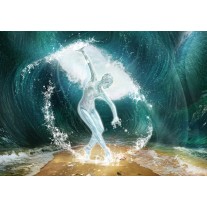 Fotobehang Dansen, Abstract | Groen | 104x70,5cm