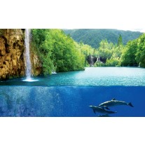 Fotobehang Natuur, Waterval | Blauw | 152,5x104cm