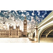 Fotobehang Papier London | Sepia | 254x184cm