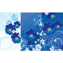 Fotobehang Papier Bloemen | Blauw | 254x184cm