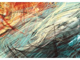 Fotobehang Vlies | Abstract | Oranje, Blauw | 368x254cm (bxh)