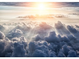 Fotobehang Vlies | Wolken | Grijs, Geel | 368x254cm (bxh)