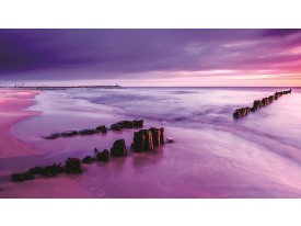 Fotobehang Papier Strand, Zee | Paars | 254x184cm