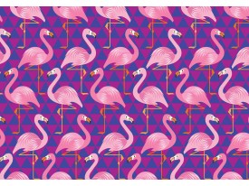 Fotobehang Vlies | Flamingo | Roze, Paars | 368x254cm (bxh)