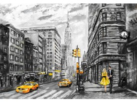 Fotobehang Vlies | New York | Zwart, Geel | 368x254cm (bxh)