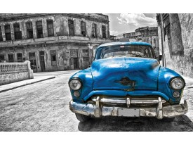 Fotobehang Papier Oldtimer, Auto | Blauw, Grijs | 254x184cm